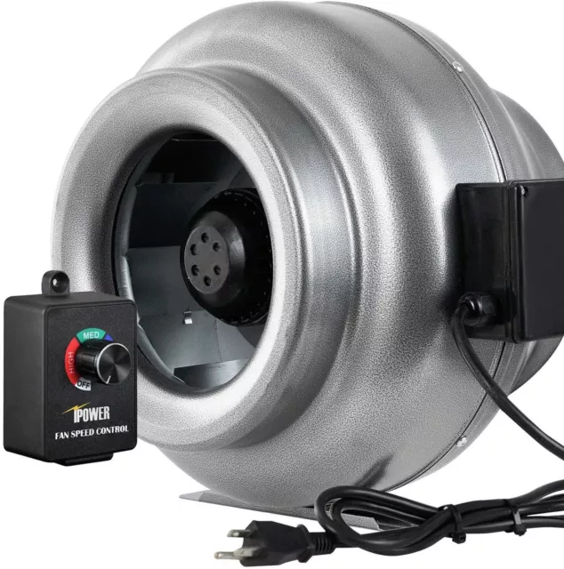 iPower 4-12 inch Duct Inline HVAC Exhaust Blower Ventilation Fan With Controller