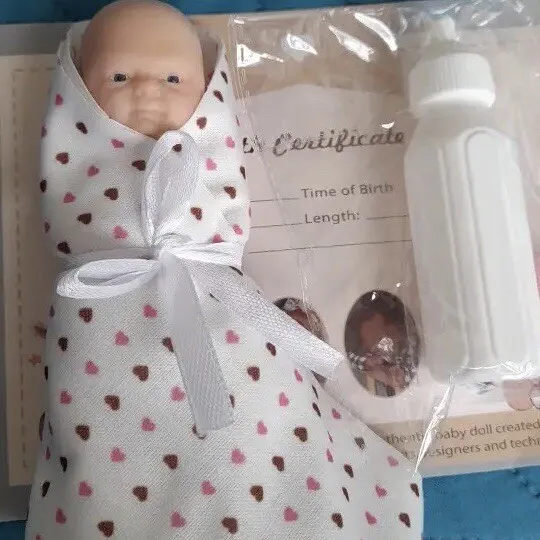 4.5" Micro Doll Preemie Full Body Silicone BABY GIRL Mini Reborn Realistic