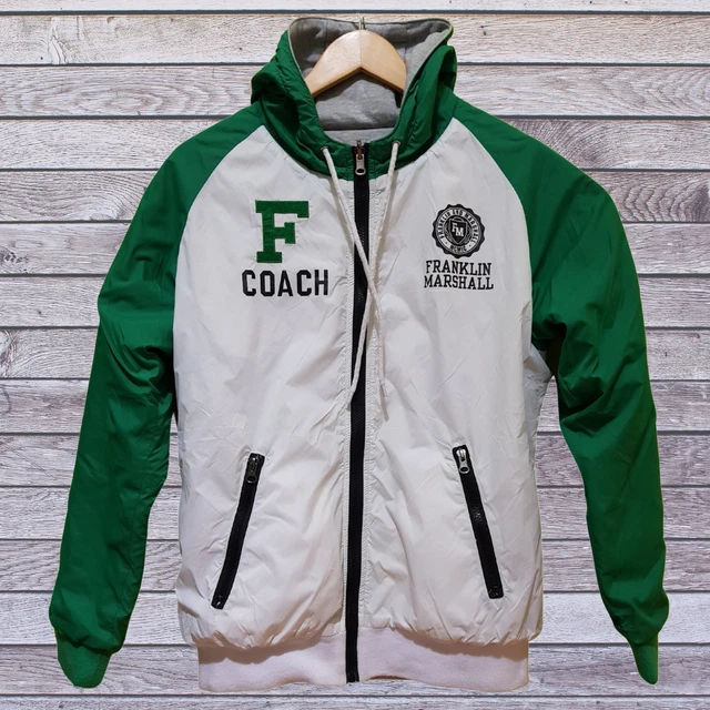 Felpa Franklin and Marshall Uomo Cappuccio Double Face Taglia S Verde Grigia