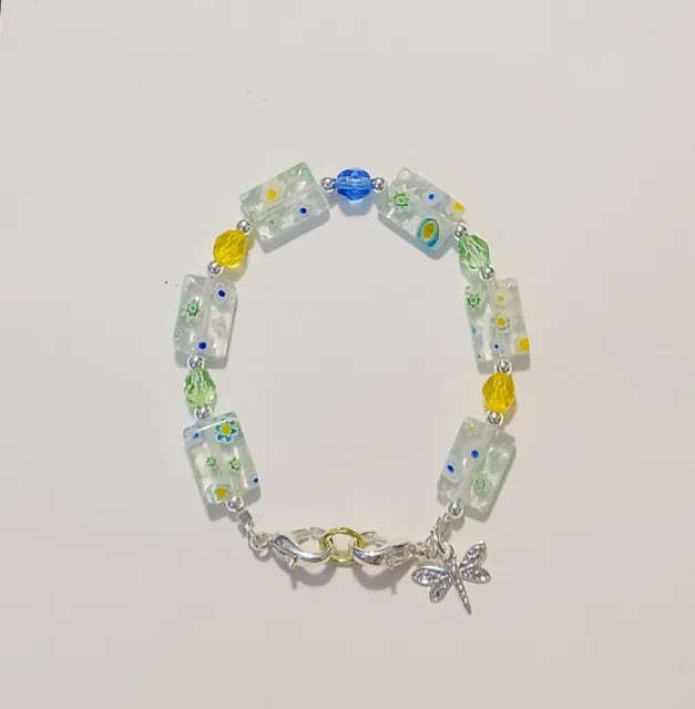 Millefiori Glass Beads "Summer Breeze" Medical Alert ID Replacement Bracelet