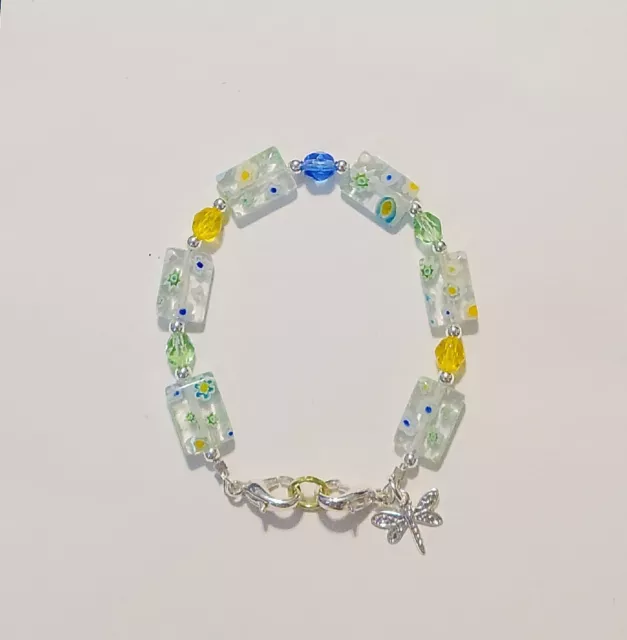 Millefiori Glass Beads "Summer Breeze" Medical Alert ID Replacement Bracelet