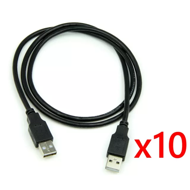 10 pcs USB 2.0 A Male to A Male Cable Lead for PC Laptop External Hard Drives