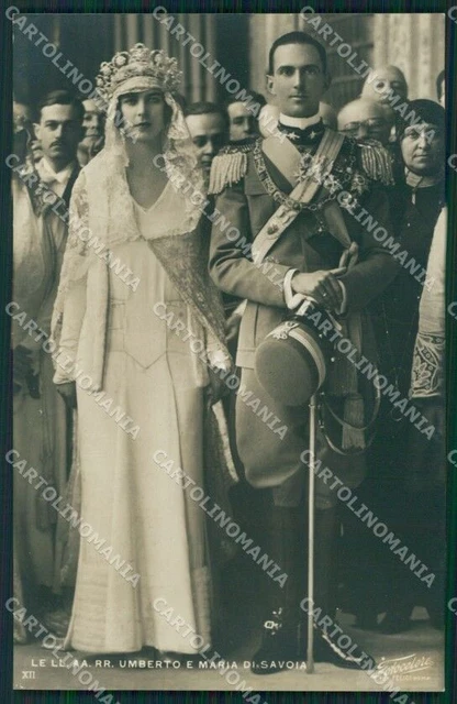 Reali Royalty Italia Belgio Umberto II Maria José Savoia Foto cartolina QT5153