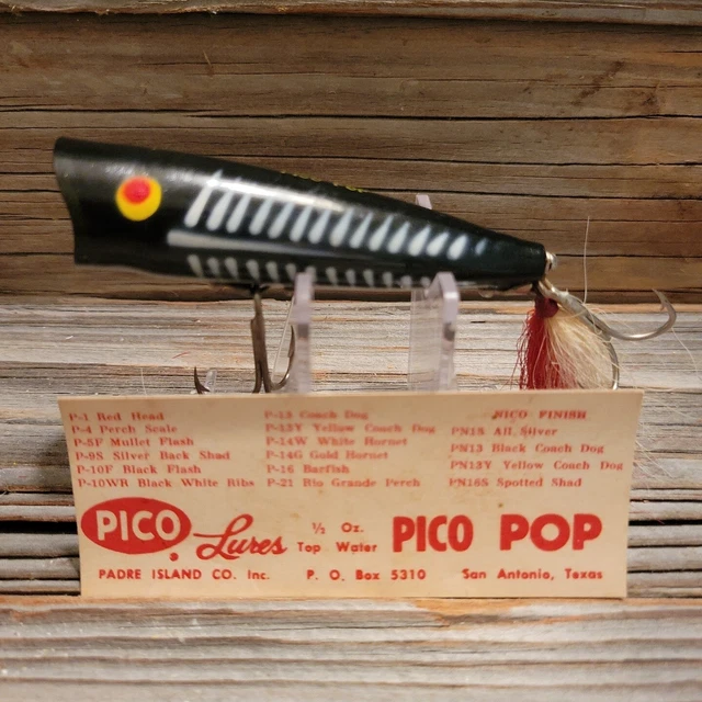 VINTAGE P.I.C.O. &PICO POP" P10WR w/Orig Box. Black/White Ribs color