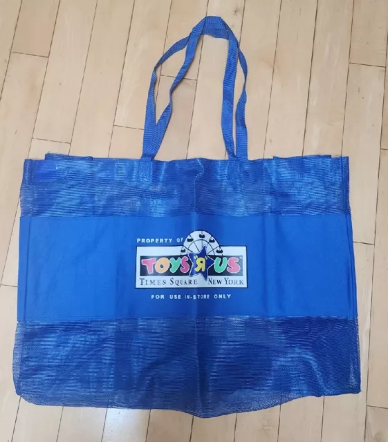 Toys R Us New York, Exclusive Blue Mesh Tote Large Shopping Bag, Beach, Toys.