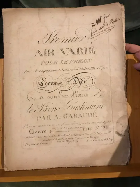 A. Garaudé Air varié pour violon et cordes ou clavier partition éditions Le Duc