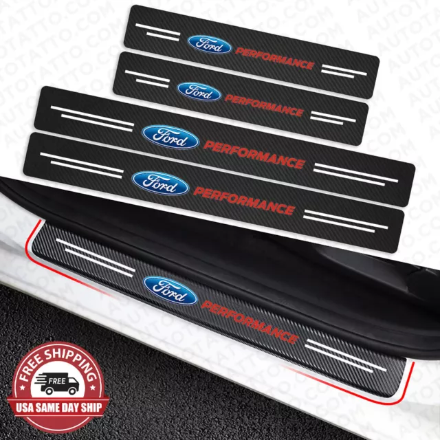 Ford Performance Car Door Plate Sill Scuff Cover Scratch Decal Sticker Protector