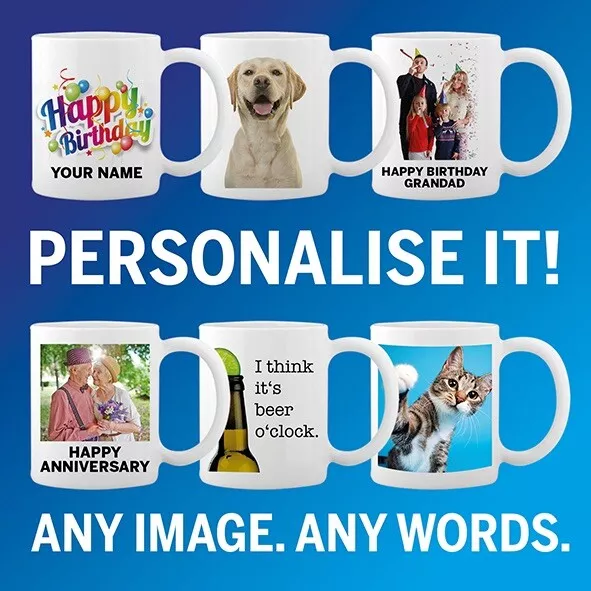 Personalised Mug Collage Photo Image Pictures Add Any Text Gift Tea Coffee Cup