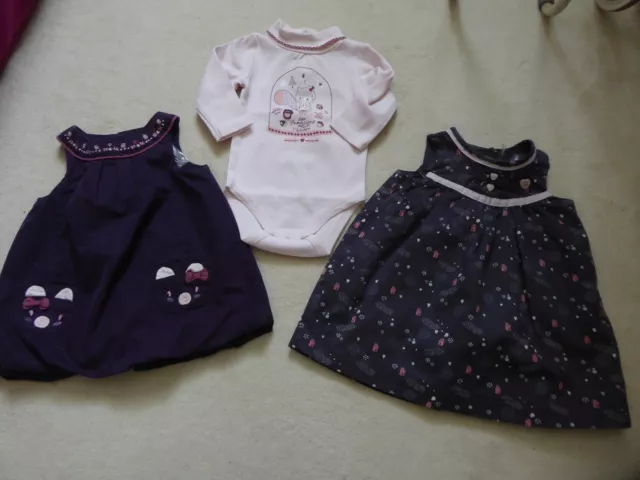 Lot 2 robes + body Sergent Major - taille 3 mois