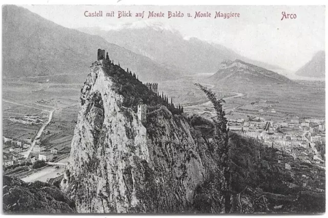 CARTOLINA DI TRENTO ,ARCO - CASTELL MIT AUF MONTE BALDO - Ed. STENGHEL & C 1902