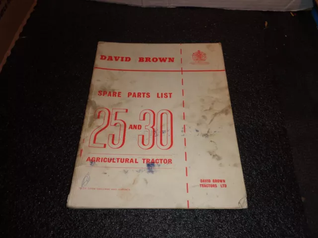 David Brown Spare Parts List 25D - 30D Tractor Manual Parts Books original