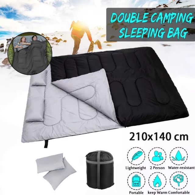 Doppelschlafsack 210x140cm 2Personen Camping Schlafsack Deckenschlafsack Outdoor