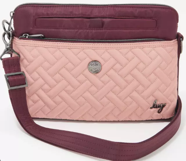 Lug Color Blocked Quilted Crossbody Pirouette Wine/Blush