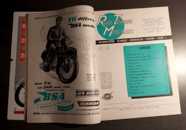 REVUE TECHNIQUE TOURISTIQUE MOTOCYCLISTE n° 55 OCTOBRE 1952 SPECIAL SALON 3