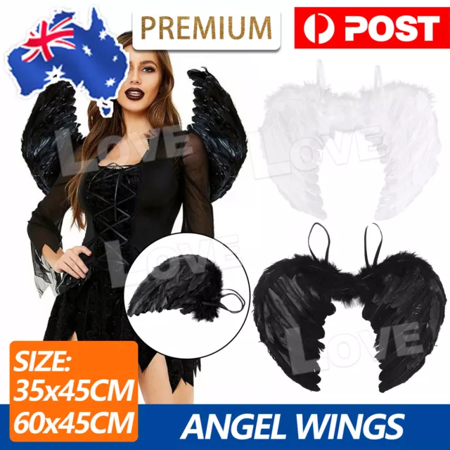 Children Adult Angel Feather Wings Fairy Fancy Dress Halloween Cosplay Costume