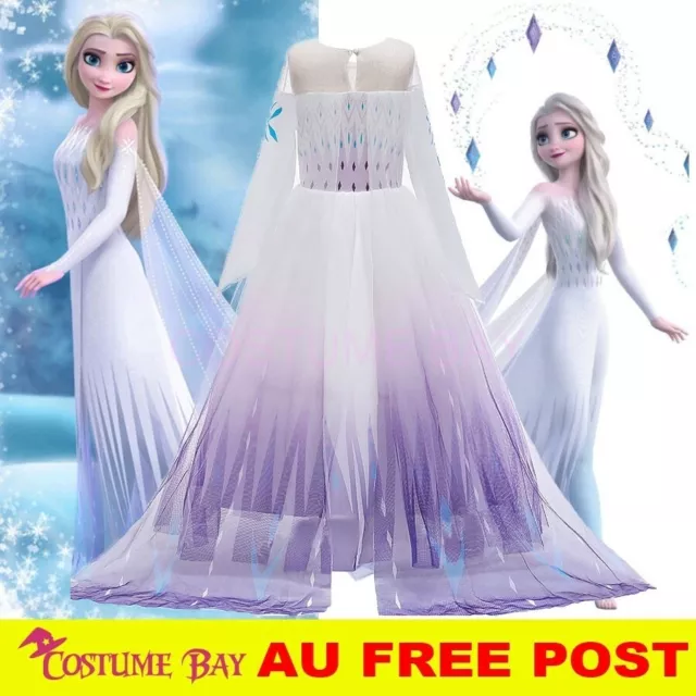 New Release Frozen2 Girls Princess Elsa Anna Dress Birthday Party Costume Tutu