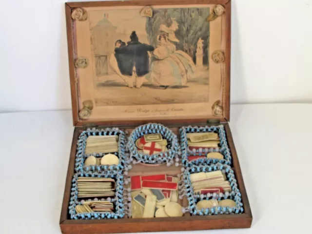 Antique French Parlor Game in Box mid 19thc. Beautiful