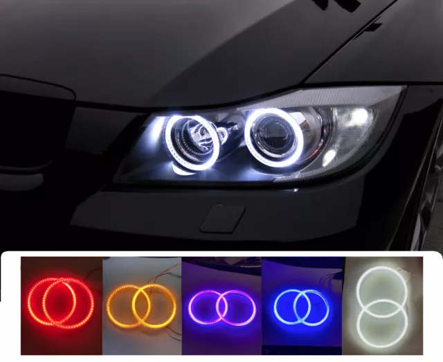 COB LED Headlight Rings Halo Angel Eyes Xenon Universal High Power Bright