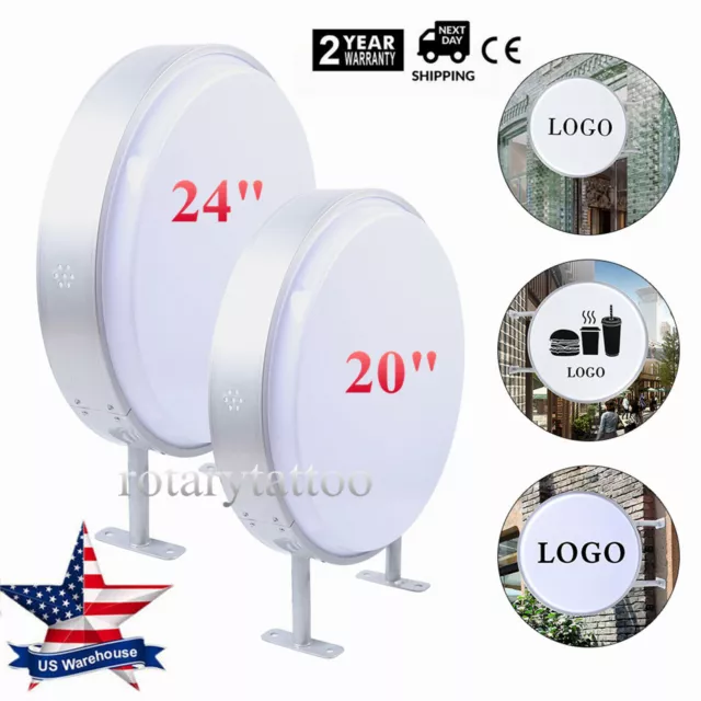 LED Light Box Round Double Sided Outdoor Advertising Illuminated Projecting Sign