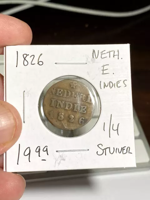 1826 Dutch East Indies 1/4 Stuiver