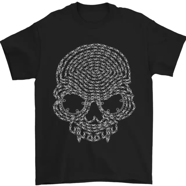 Skull of Chains Biker Motorcycle Motorbike Mens T-Shirt 100% Cotton