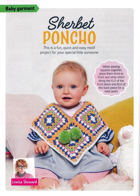 PATRÓN CROCHET BEBÉ 9m-3 años PONCHO TEJIDO NIÑO-ADULTO SOMBRERO CAPUCHA CONJUNTO 4 CAPAS YKM M11A