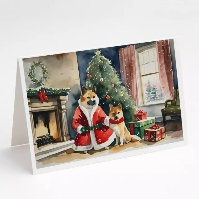 Akita Christmas Greeting Cards and Envelopes Pack of 8 DAC1219GCA7P