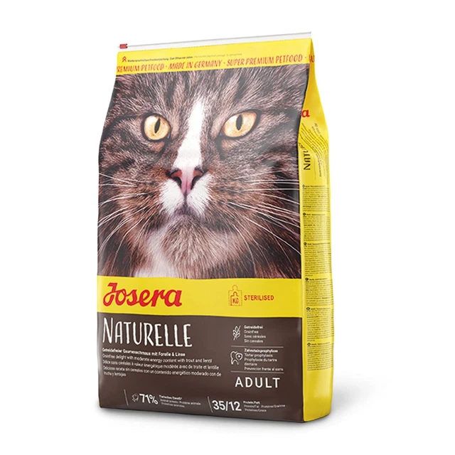 JOSERA Naturelle (1 x 10 KG) sin Cereales Comida para Gatos Con Moderatem Grasa
