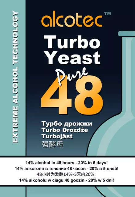 10 x Pack - Alcotec 48 Hour Pure Turbo Yeast - High Alcohol