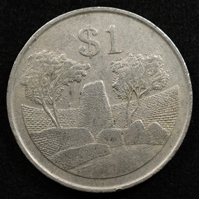 Zimbabwe 1 Dollar 1997, Coin, Km# 6, Ancient Bird, Inv#F511