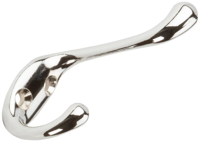 National Hardware V166 Double Prong Coat and Hat Hook - Chrome