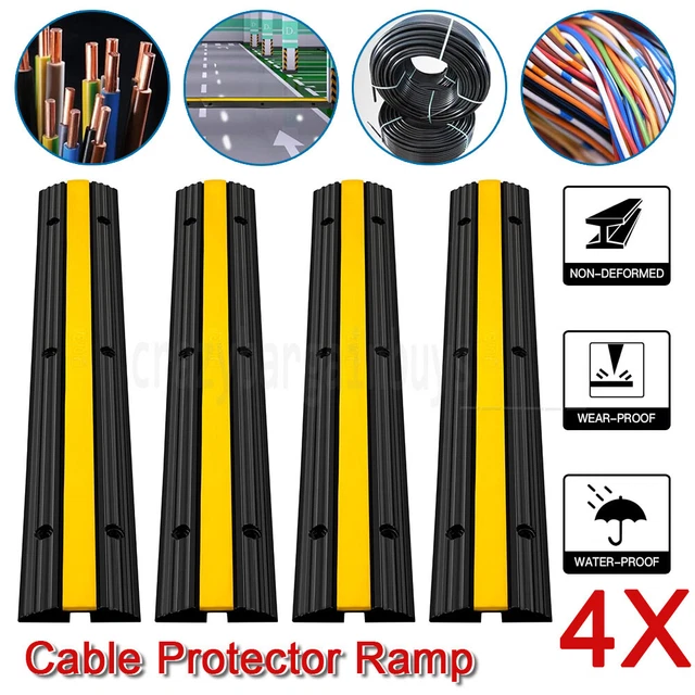 4PC RUBBER PROTECTOR Ramp For Cable Wire Pipe 1-Channel Modular ...