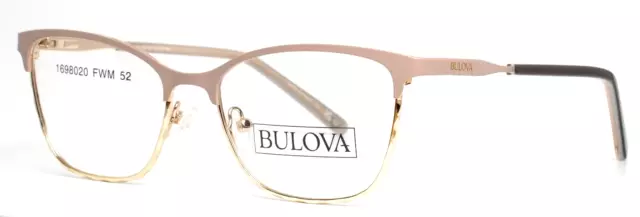 BULOVA Timmins Pale Pink Womens Cat Eye Full Rim Eyeglasses 52-16-135 B:39