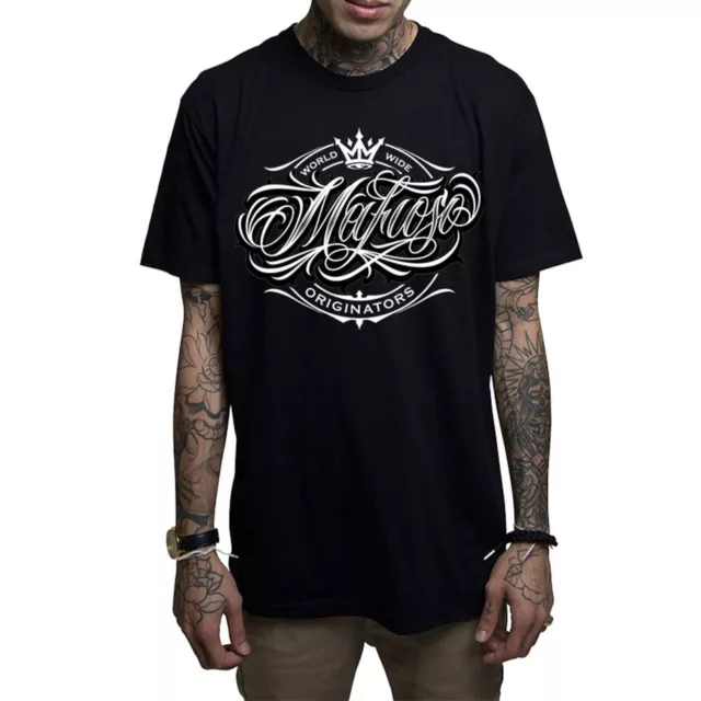 Mafioso Men's Worldwide Black Short Sleeve T Shirt Clothing Apparel Tattoo Sk