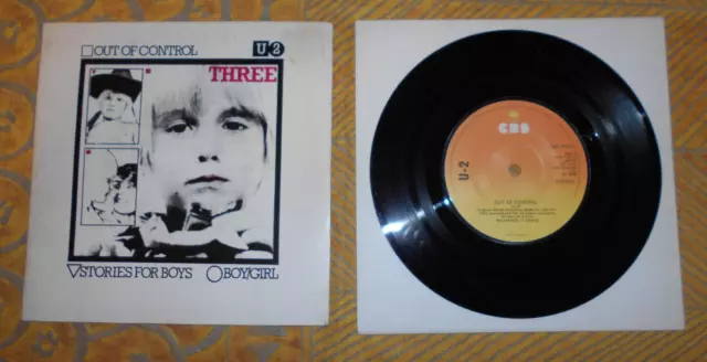 U2 Out Of Control Three (U2-3) - 7" Irl - Cbs Issue Sunburst Label - Exc