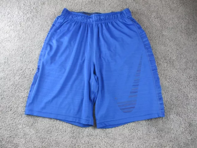 Nike Dri Fit Gym/Running Shorts Small Athleisure Blue Elastic Waist