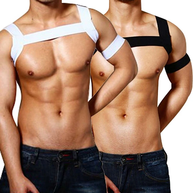 Cou Élastique Bretelles Épaule Poitrine Harnais Club Ceinture Polyamide Tissu