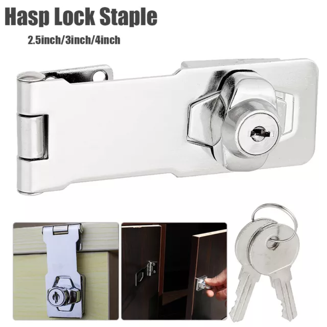 Hasp Locking w/ Keys Security Gate Garage Door Shed Heavy Duty for Padlock UK