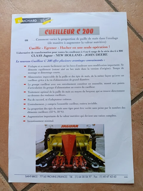 BROCHURE BOUCHARD DIFFUSION CEUILLEUR adaptable CLASS - NEW HOLLAND/ 1 ...