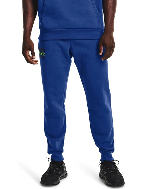 Under Armour UOMO Ua Rivale Pile Firma da Corsa Pantaloni Tuta Blu Palestra BNWT