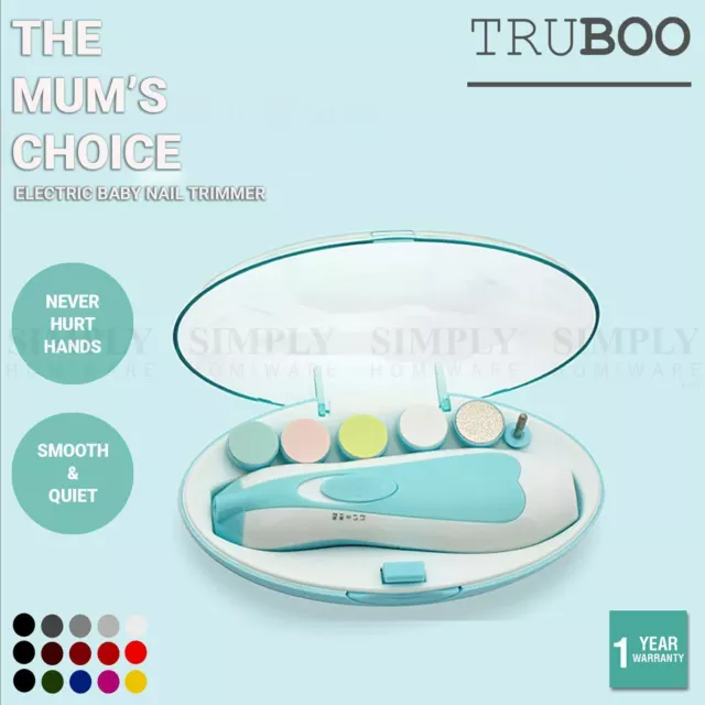 Truboo Electric Baby Nail Trimmer Infant Newborn Safe Grinder Clipper Tools Set