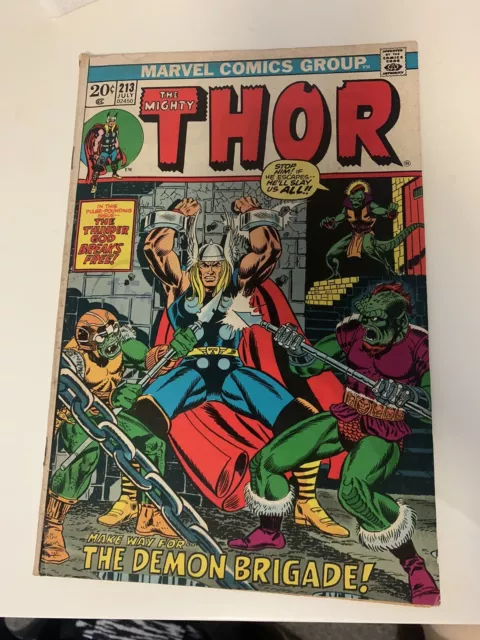 Vintage The Mighty Thor #213 Marvel Comics Bronze Age 1973