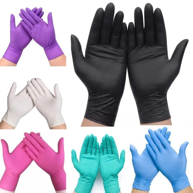 100 un. guantes de nitrilo para lavar platos guantes desechables para tatuajes limpieza de jardinería