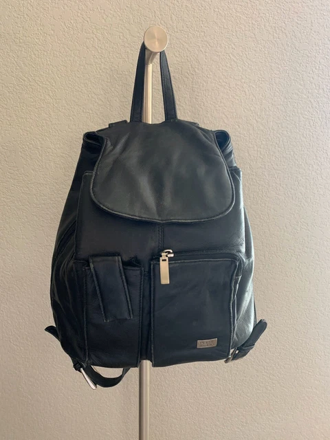 Wilsons Leather Pelle Studio Black Soft Leather Backpack Purse
