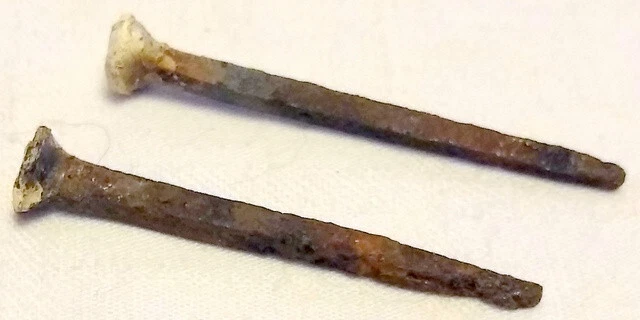 Pair Of Vintage SQUARE METAL NAILS