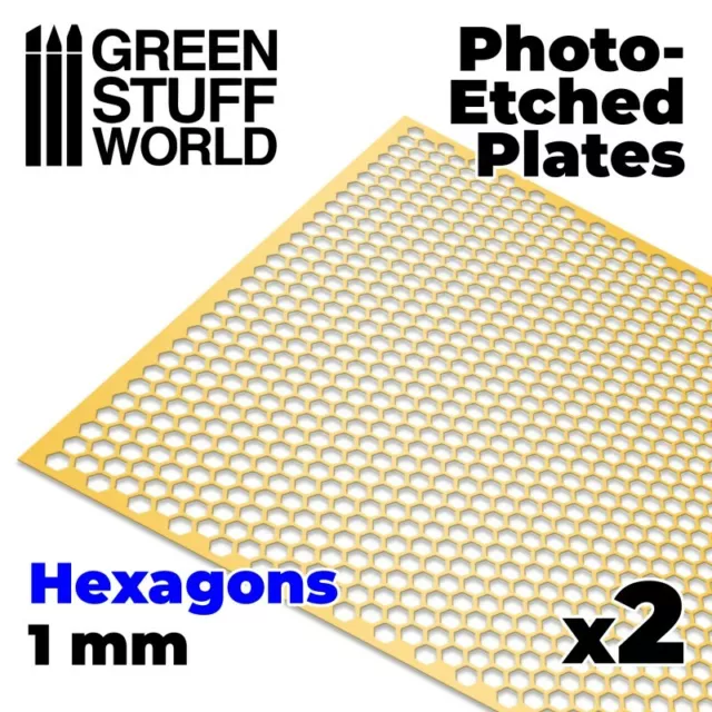 Plaques de Photogravées - Grands Hexagones 1 mm - Modelisme Wargames 40K