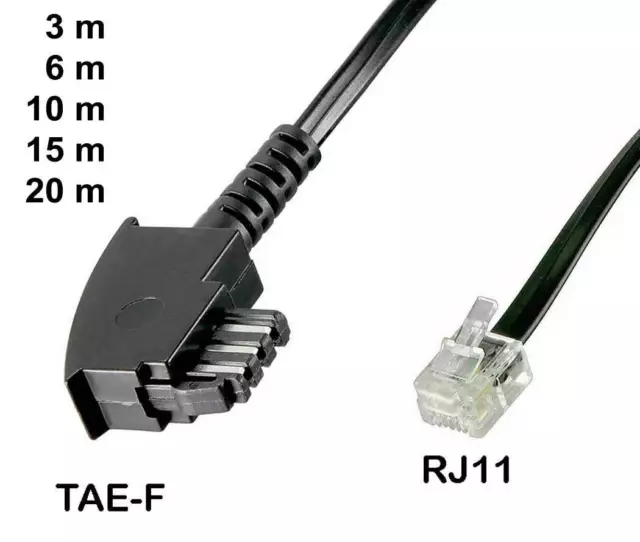 Telefonkabel TAE F auf RJ11 Stecker universal Telefon-Kabel Euro Belegung