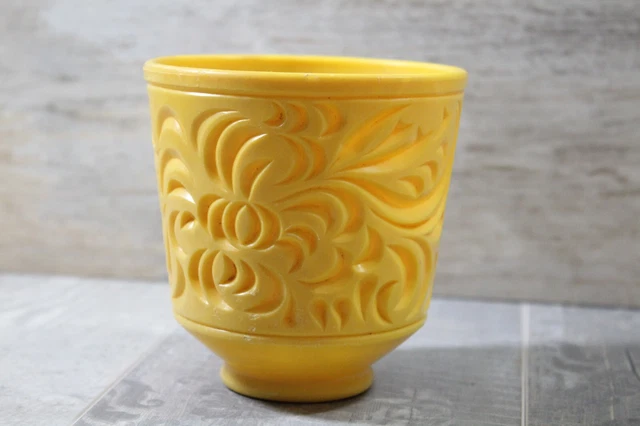 Vintage Phillips 66 Products Co Petroleum Yellow Planter Pot 920 5x4.5in
