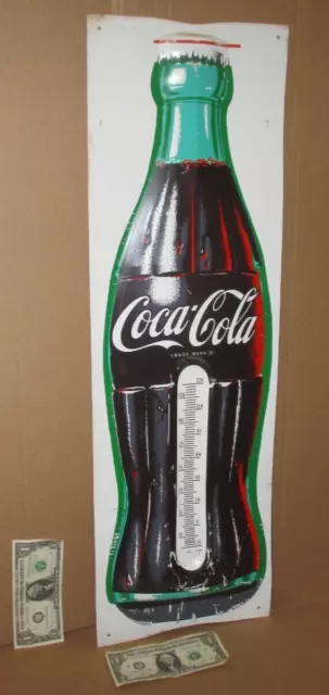 COKE -COCA-COLA - Bottle Shaped - GAS STATION - Thermometer Sign -SUPER UNUSUAL