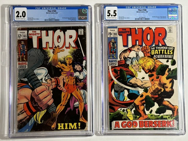 The Mighty Thor #’s 165 & 166 CGC 2.0 & 5.5 1st full app of Warlock (Him)
